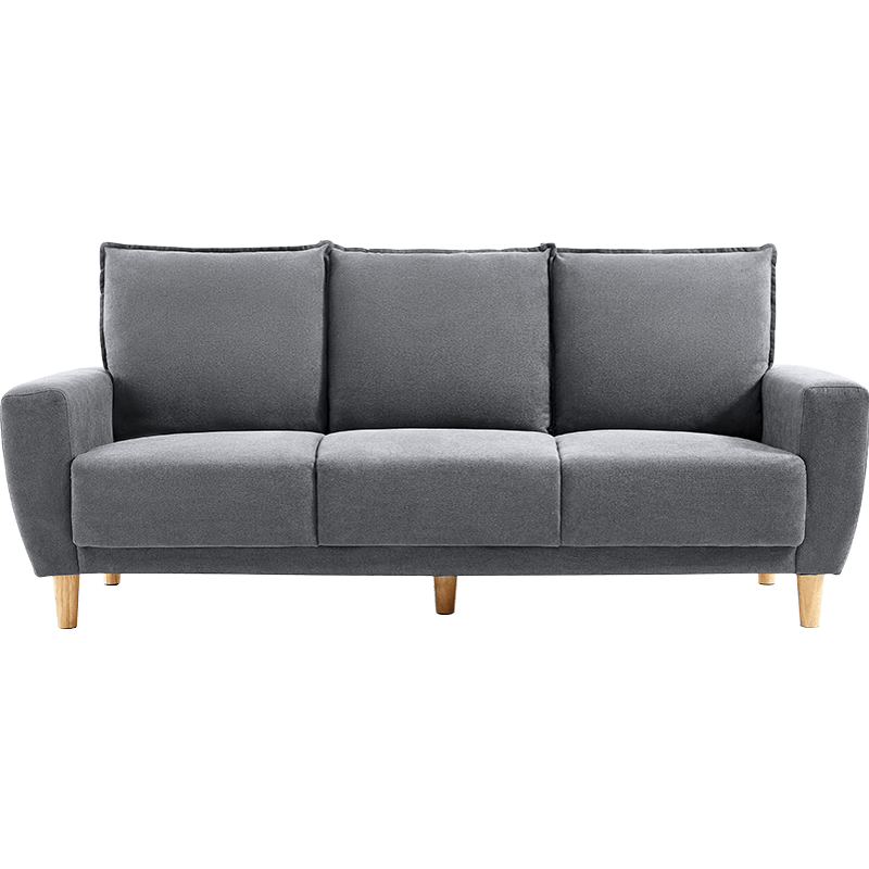 林氏家居 简约现代客厅布艺沙发双人位简易小户型ls075【深灰色】三人