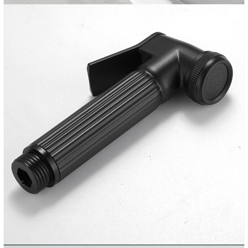 马桶伴侣黑色高压喷枪厕所增压水枪头金色妇洗器淋浴花洒通用配件 黑色铜芯喷枪铜出水嘴 不锈钢