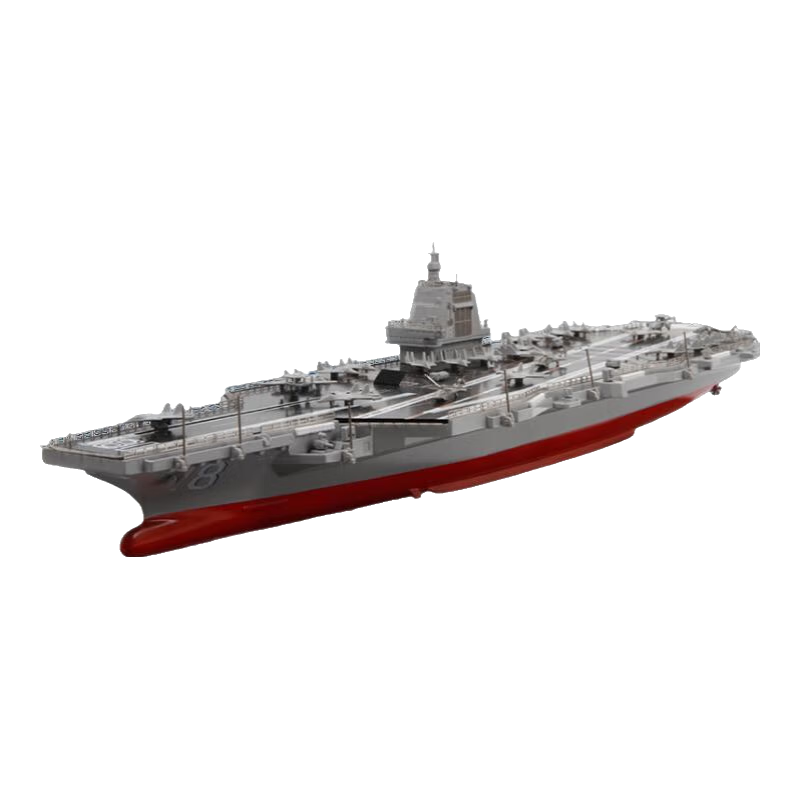 Terebo1：700 福建艦模型 合金仿真航母軍艦模型 活動(dòng)電磁彈射起飛甲板 福建號（帶防塵罩）