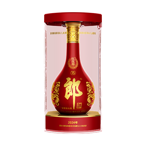 郎酒红花郎15 白酒 酱酒 53度 500ml*1 单瓶装 亲朋欢聚 婚宴喜酒