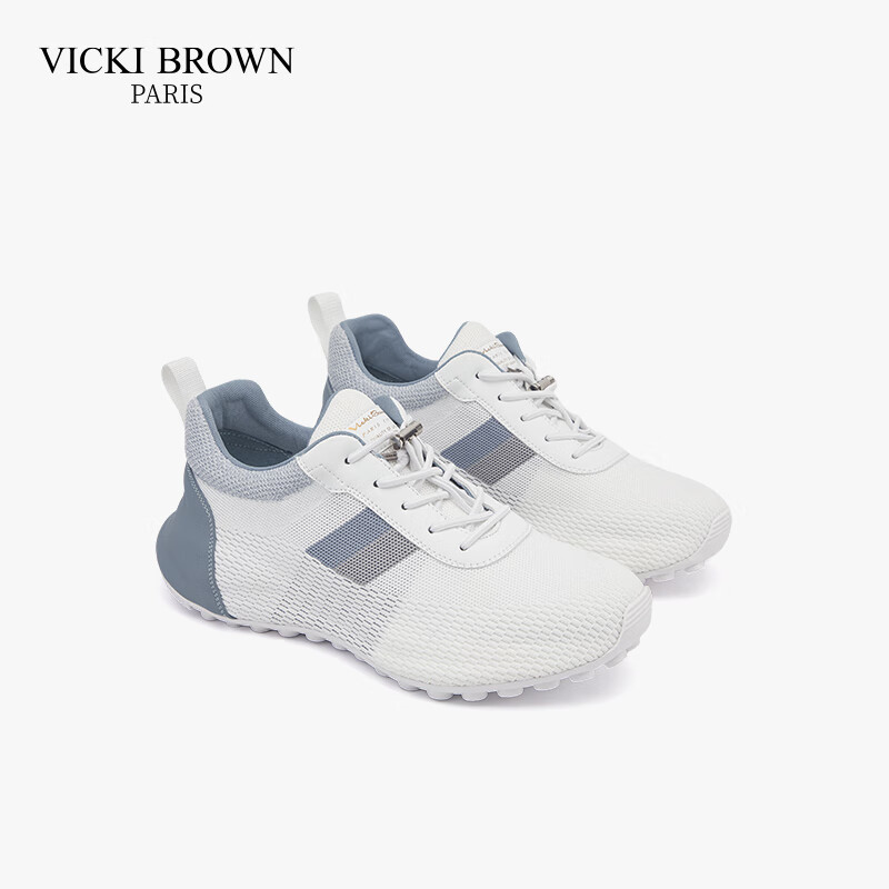 未毕(VICKI BROWN)法国品牌VB男鞋【法奢系列】舒适透气网面鞋户外防滑包底老爹鞋男 白蓝 44