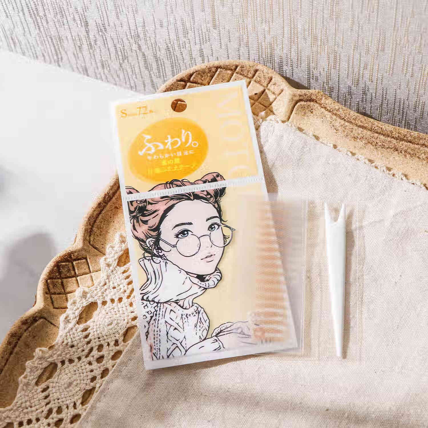 素之然（MOTONOZEN）日本素之然雙眼皮貼 無痕自然女蕾絲隱形網(wǎng)紗單雙面 72枚 單面S號