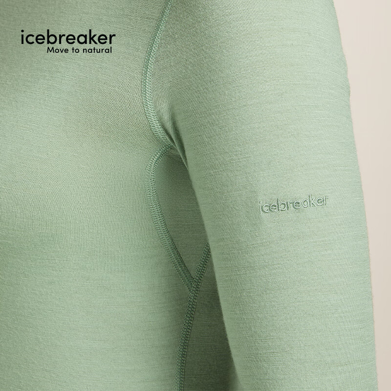 icebreaker【单依纯同款】100%美利奴羊毛女200Oasis户外徒步运动速干T恤 山岚绿-上衣 XL