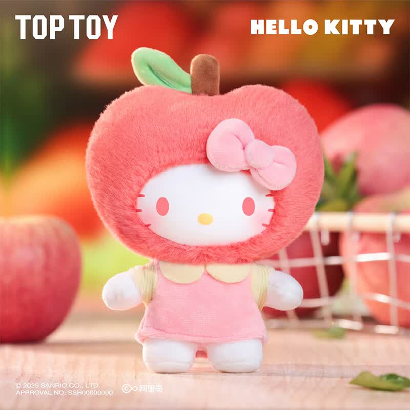 TOP TOY三丽鸥Hello Kitty果香乐园系列搪胶毛绒盲盒女生生日礼物 单盒
