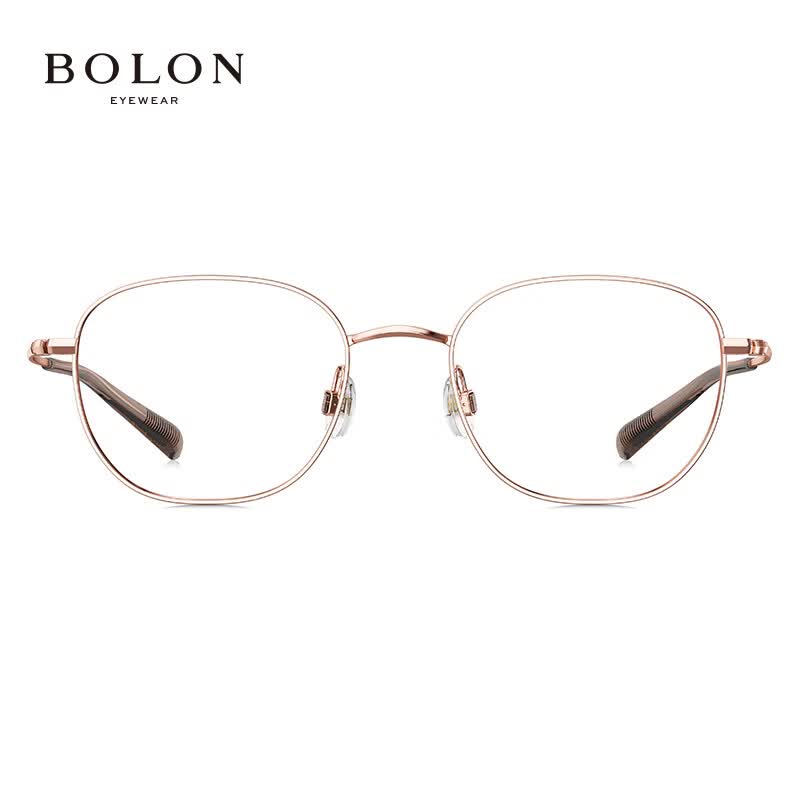 暴龙(BOLON)近视眼镜框 厂家直发 复古文艺金属镜架 暴龙眼镜 BA7006 B30-玫瑰金镜框 此项仅单框-镜框支持试戴