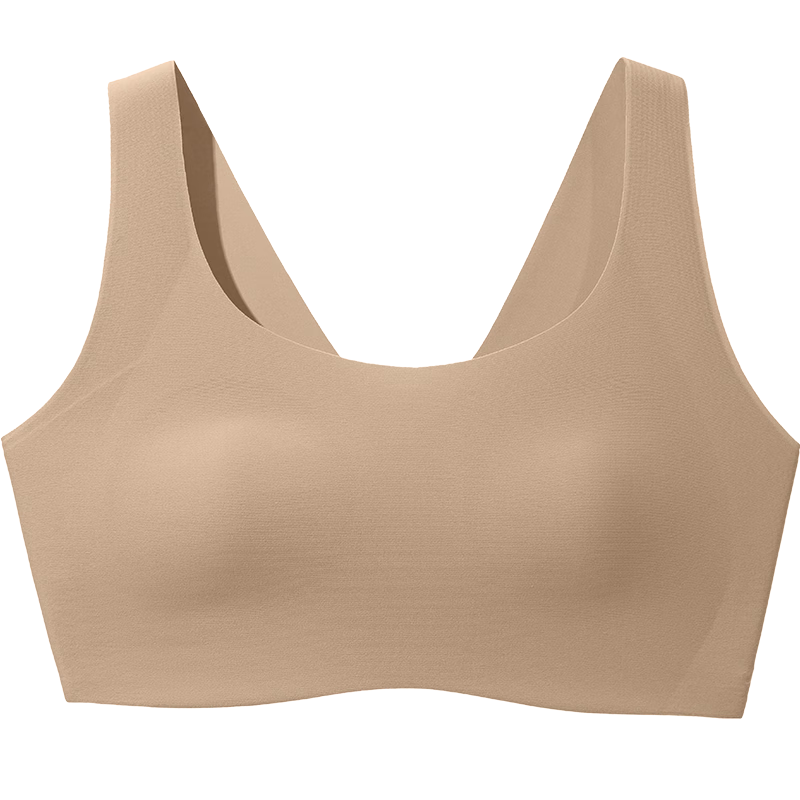 ubras25年新无尺码小奶皮纸片人内衣胸大显小瘦薄无痕隐形背心文胸女 文胸-隐形肤色（原肤裸） 均码 标准版 100-130斤/A-C杯