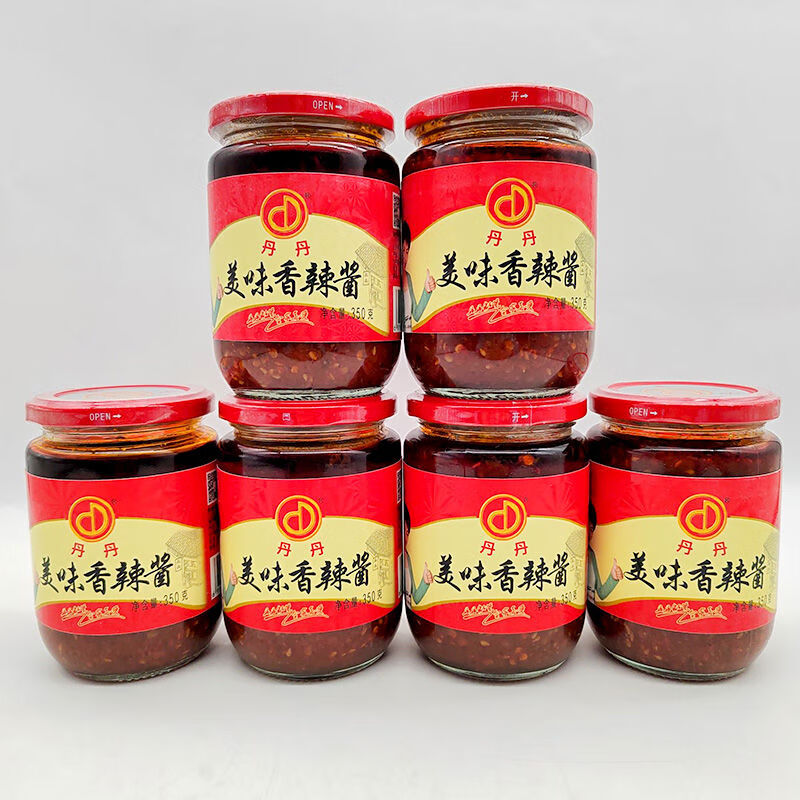 丹丹2025美味香辣醬350g*6瓶下飯辣椒醬拌面拌飯醬調(diào)味品調(diào)料家用 美味香辣醬350g*6瓶