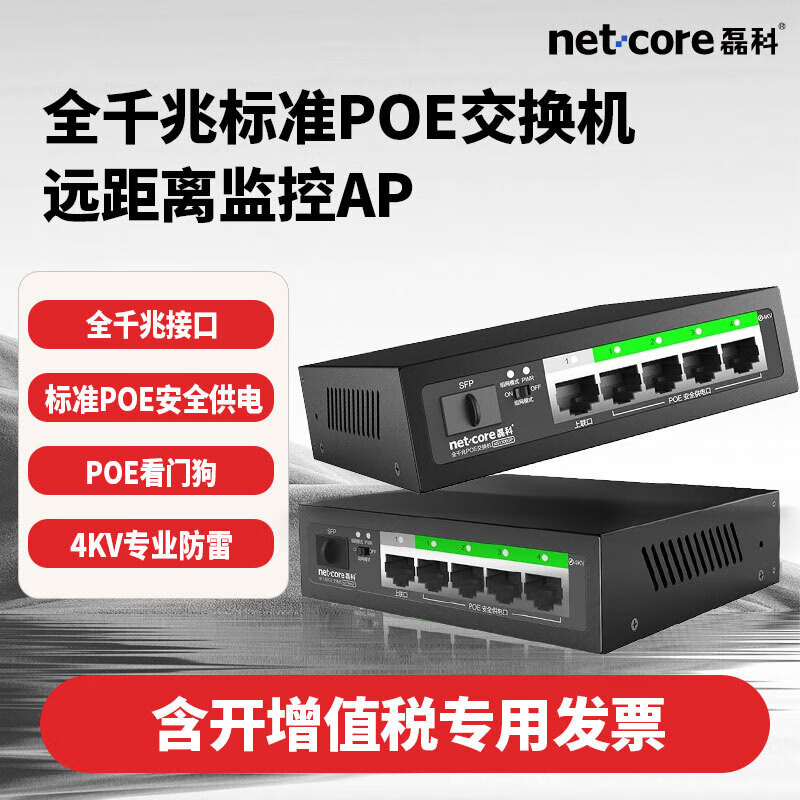 磊科 16口24口全千兆标准POE供电监控网络交换机支持VLAN 隔离  NS1318GP-D 18口千兆总功率240W