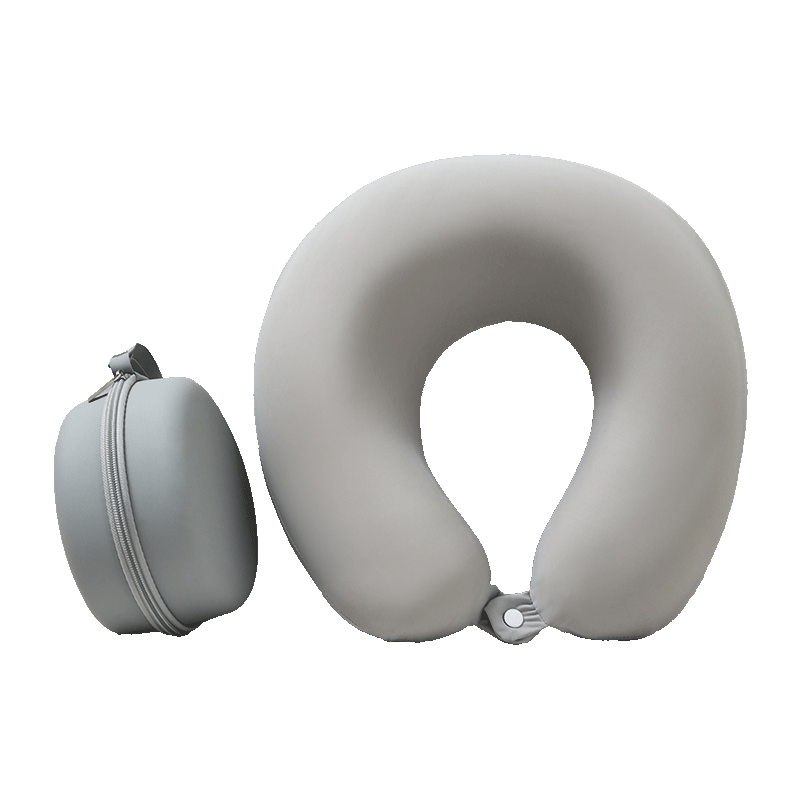 雅鹿 U型枕慢回弹记忆棉护颈枕头 办公室学生午睡枕旅行飞机枕 灰色