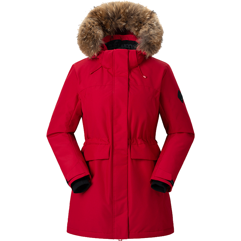 LAFUMA樂飛葉派克鵝絨工裝羽絨服女 秋冬季防潑水可拆卸帽毛領(lǐng)LFJU5DH66 樂菲紅RD XL (42)175/92A