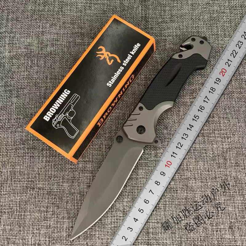 曼珠沙华折叠刀便携水果刀户外生存小刀锋利高硬度露营随身刀具防身自卫刀 【精工制造】X50灰钛折叠刀【不 60°以上 x 9.8cm x 12cm