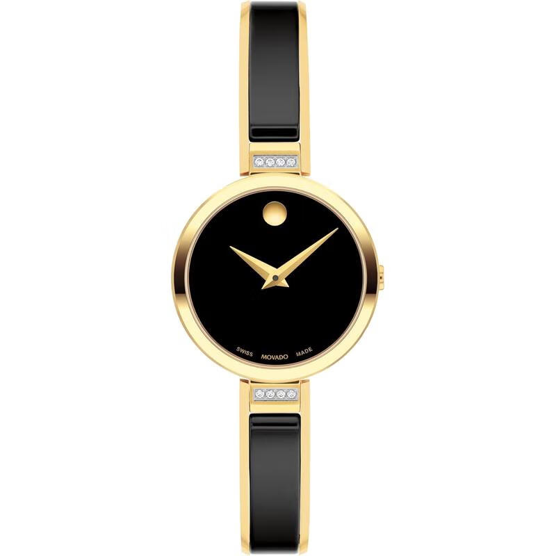 摩凡陀（Movado）女表 Moda 輕奢防水石英機芯 手鐲式優(yōu)雅腕表 情人節禮物 Black