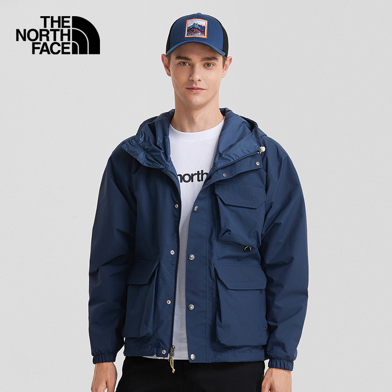 TheNorthFace北面冲锋衣男22秋款户外防风复古工装风硬壳夹克外套 7W7F 8K2/蓝色 S