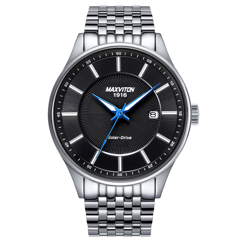瑪斯威頓男士光能手表防水男表簡(jiǎn)約休閑防水鋼帶男表夜光男腕表商務(wù)鐘表 【00E】進(jìn)口機(jī)芯(瑞士品牌)