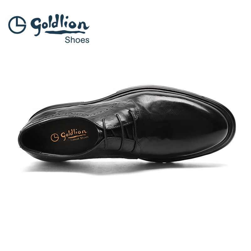 金利来（Goldlion）男鞋25年秋季新品商务正装皮鞋男英伦风德比鞋男士皮鞋 黑色 37
