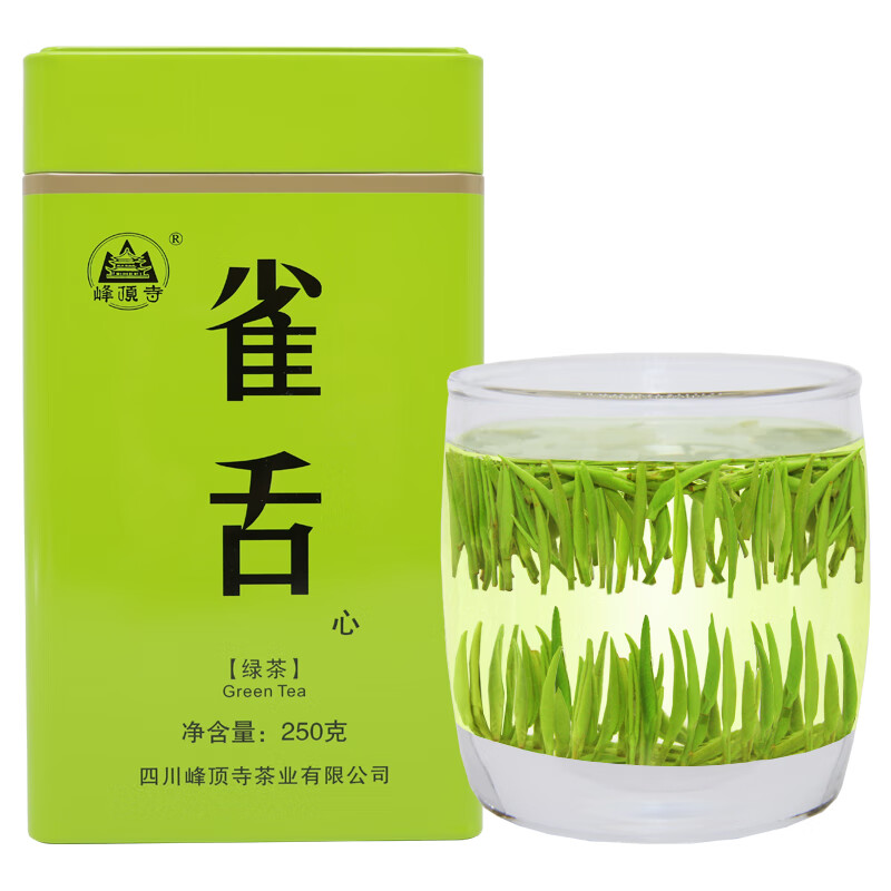 峰頂寺（fengdingsi）雀舌綠茶2025新茶四川明前特級毛尖嫩芽高山云霧春茶葉自己喝250g 250g