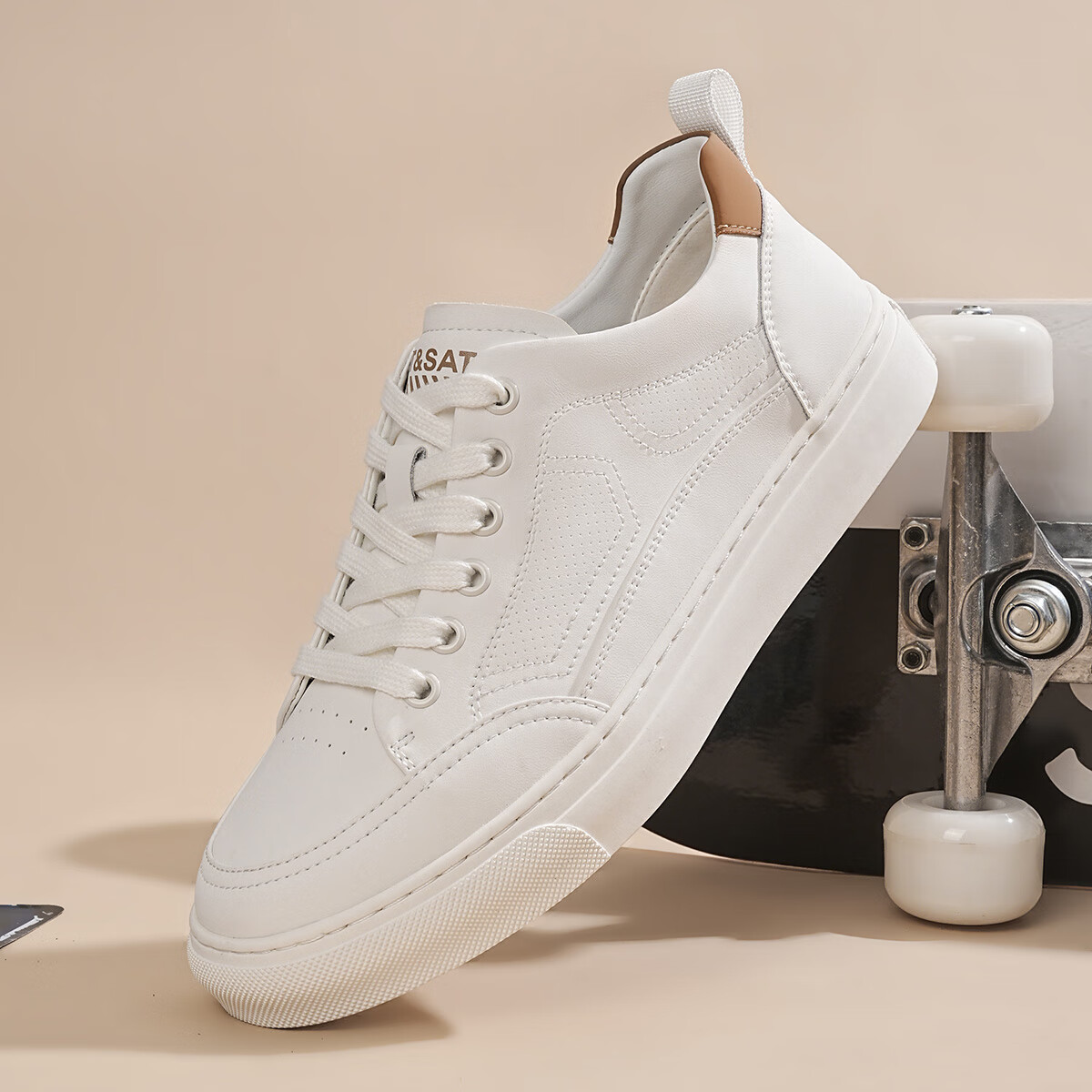 星期六男鞋时尚小白鞋男简约百搭复古懒人一脚蹬休闲鞋男运动鞋子男