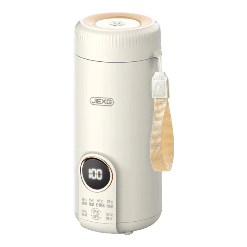 JIEXG德国电热水杯便携式烧水杯旅行家用宿舍小型迷你加热开水杯不锈钢内胆保温防烫电热烧水壶 0.6L 【升级600毫升】316内胆