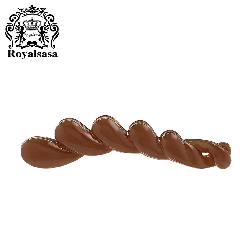 Royal sasa莎莎果凍色水滴形感香蕉夾扭夾八字夾百搭淑女氣質(zhì)款發(fā)卡 咖色CO