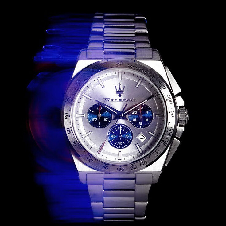 玛莎拉蒂(MASERATI)手表男迪通拿十大名表探索者竞速运动石英表男表高级感生日礼物 【迪通拿】潮流海蓝 R8873652007