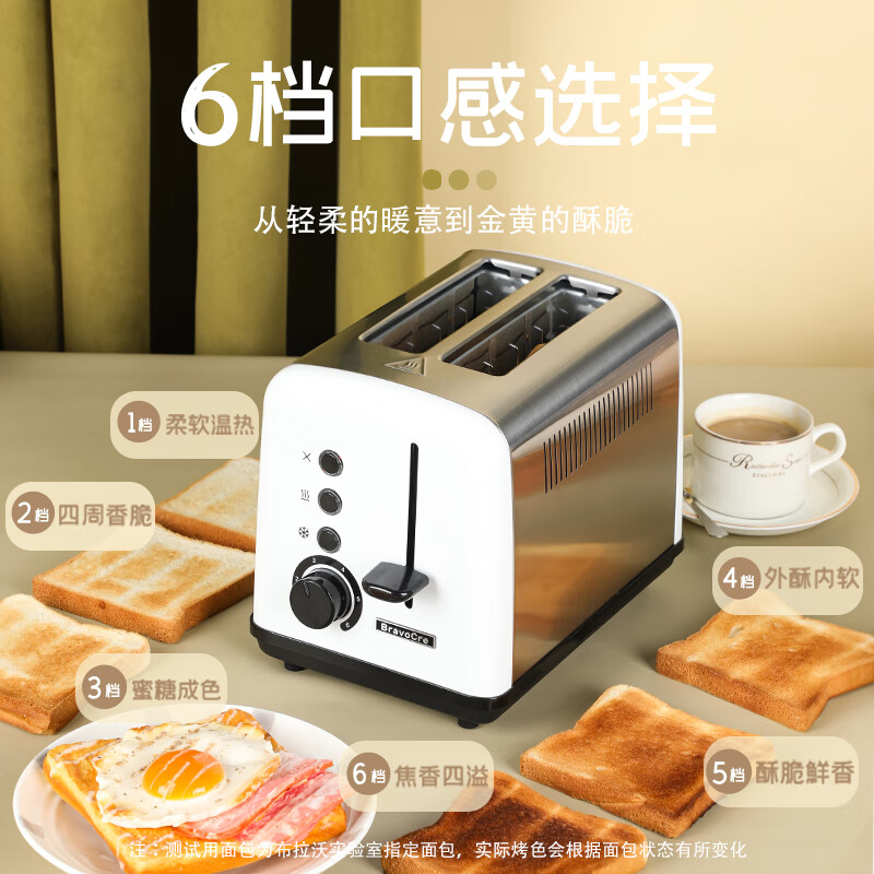 SHXI德国进口品质白色烤面包机吐司多士炉三明治早餐机家用全自动小型吐司机 裸机不带烤面包机