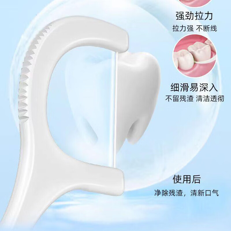 小竹牙线家用超细盒装无菌成人儿童家庭装一次性剔牙神器牙签 C小竹牙线50支5盒