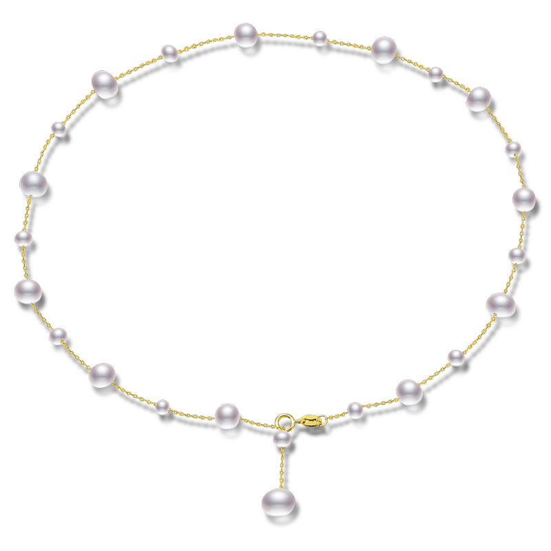 黛米3-4/6-7mmS925銀淡水珍珠項(xiàng)鏈滿天星鎖骨頸鏈生日禮物