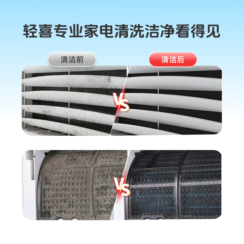 挂机空调清洗 柜机空调清洗 中央空调清洗 家政保洁 家电清洗  高温蒸汽拆洗杀菌除螨上门服务京东店铺 1台 空调挂机