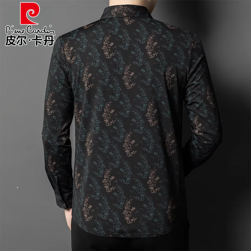 皮尔卡丹(pierre cardin)无痕印花衬衫男长袖2025春秋季新款商务休闲垂感免烫高级感衬衣男 MRJZC30798红色保暖 印花衬衫 M 165 建议90-120斤