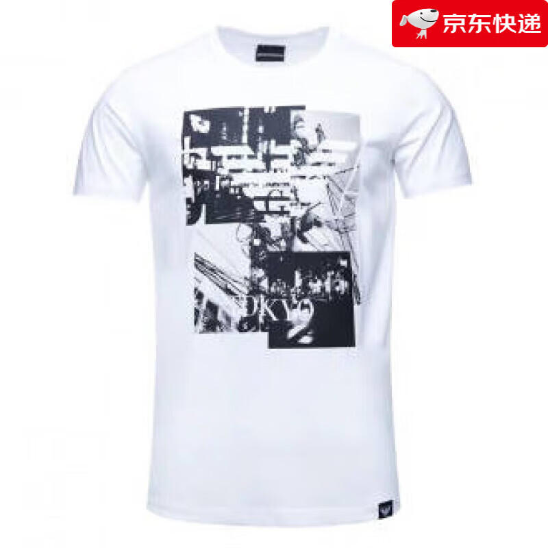 Emporio Armani阿玛尼男士夏季纯棉印花短袖T恤衫时尚百搭 m4白色 XL