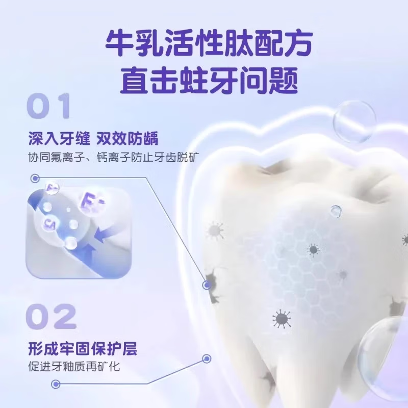舒客宝贝儿童牙膏24小时抗糖盾2-6-12岁防蛀含氟固齿防龋齿宝宝换牙期专用 抗糖防蛀60g*2+修护牙膏60g*2
