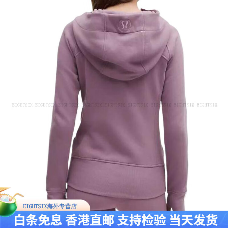 lululemon露露乐蒙Scuba系列连帽弹力修身休闲长袖卫衣女款 薰衣草淡紫色/LVLX/MRRS XL