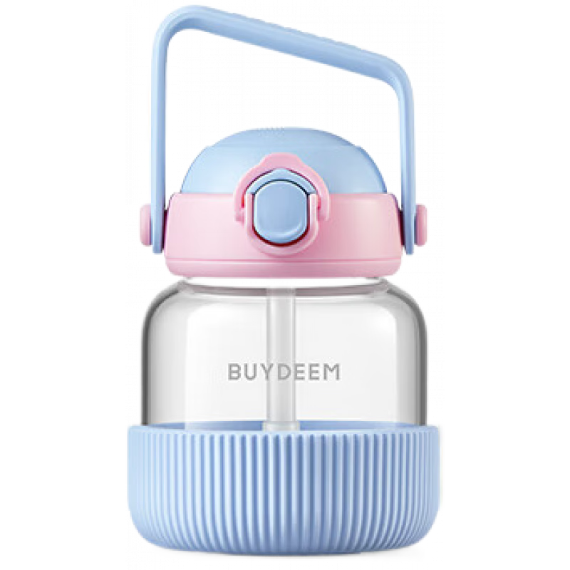 北鼎（Buydeem）水杯 吸管杯迷你杯高硼硅玻璃水杯耐高溫大容量女 【新色】600ml  晴空藍(lán)