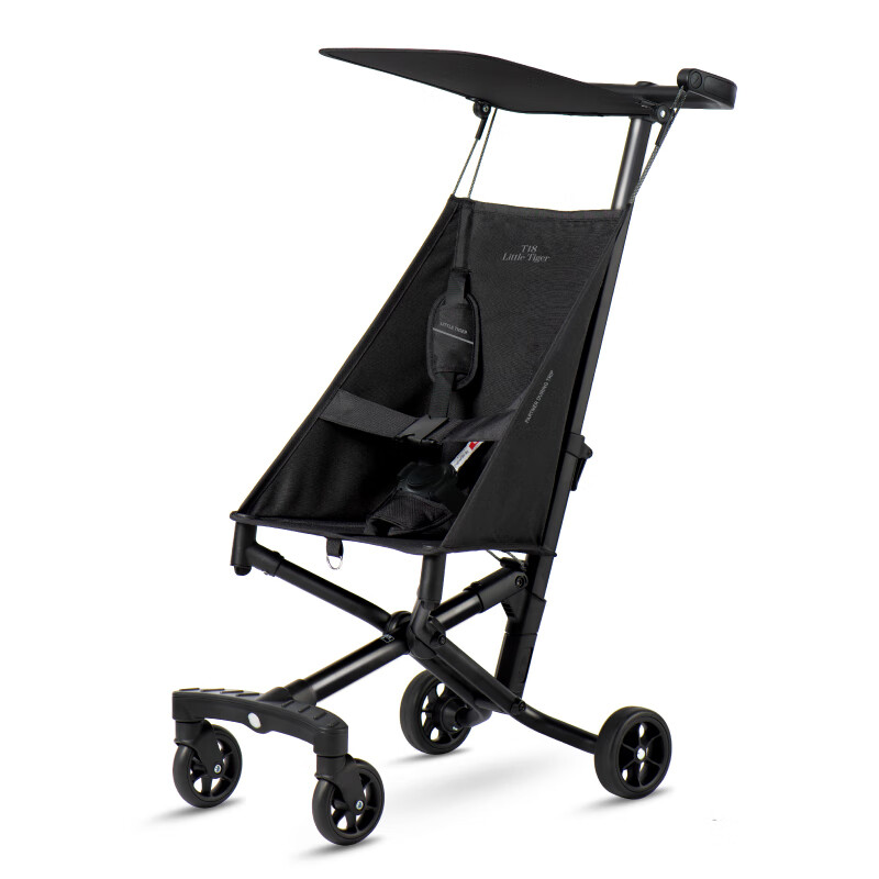 小虎子超轻易折叠免托运防晒摇篮溜娃车T18 炭黑色