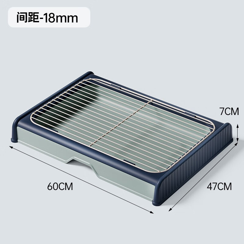 頑皮狗寵物狗廁所中型小型大型犬自動用品大全清理防踩屎鐵網(wǎng)尿盆狗專用 深藍抽屜平板狗廁所