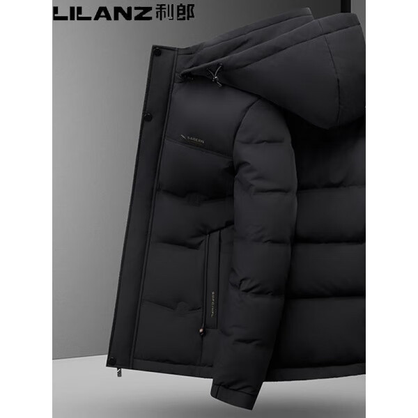 利郎冬季服男装中年时尚可脱卸帽保暖休闲外套潮 卡其 4XL 195/108A 建议185-200斤