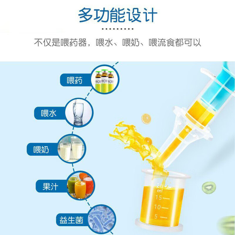 JCZS德国品质喂药神器婴儿防呛儿童滴管式宝宝喂水吃药小孩喝水神器喝 【5件套樱花粉】奶嘴式+量杯+滴