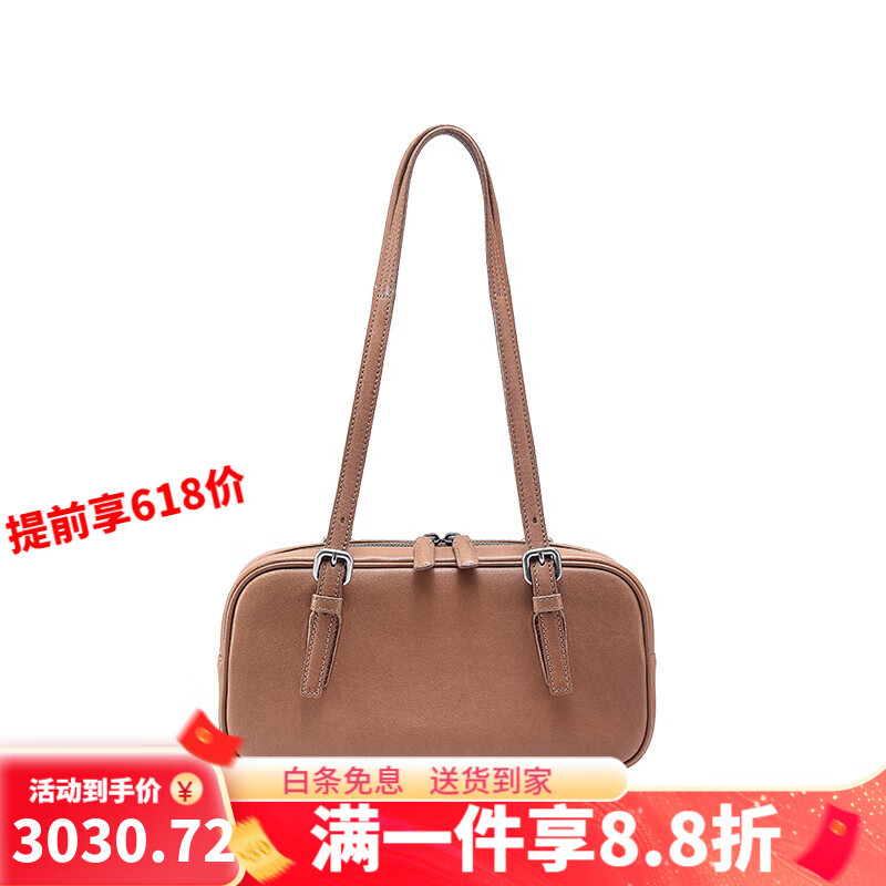 裘真（qiuzhen）手提包女感復(fù)古女原創(chuàng)小眾植鞣頭層牛皮包綠色黑色真皮包包 大象灰