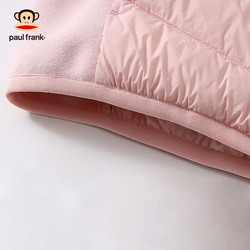 大嘴猴(paul frank)童装儿童羽绒服2025秋冬款女男女童羽绒内胆洋气保暖舒适轻薄外套 浅粉 130