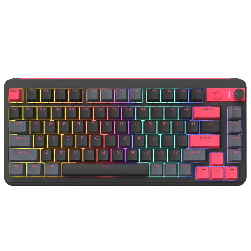 艾石頭Li75系列三模無(wú)線(xiàn)機械鍵盤(pán)gasket結構熱插拔游戲辦公QMKVIA雙十一 Li75_火山巖 標配_是_琥珀軸