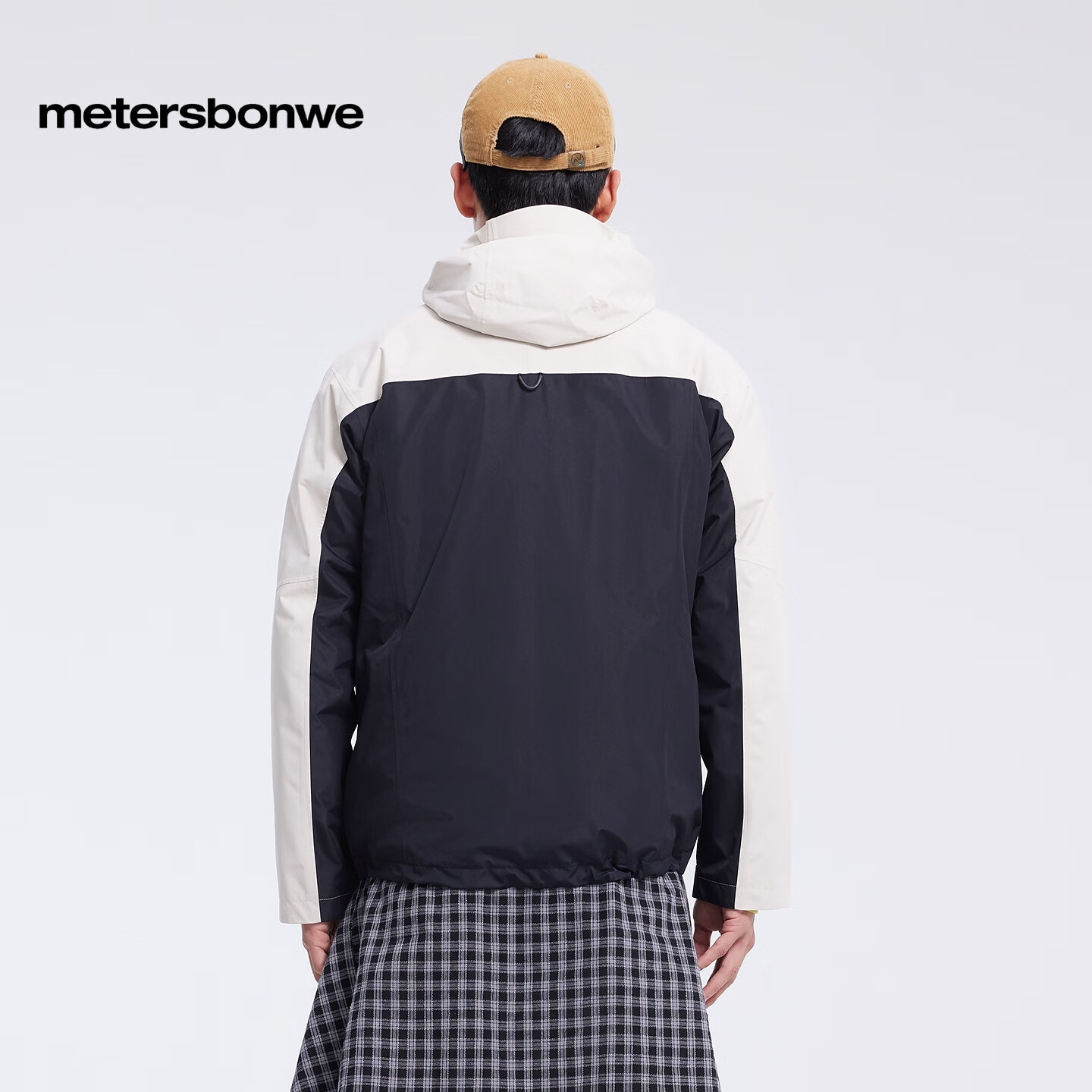 美特斯邦威[商场同款]夹克男女同25秋冬山系拼色单冲登山服外套 月光杏色组 L 175 96A