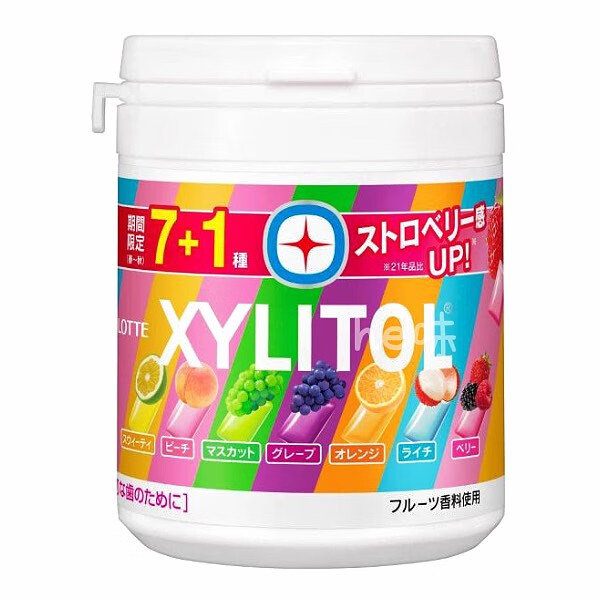 曼妥思日本直郵Lotte樂天口香糖木糖醇護(hù)齒清新口氣薄荷水果味糖果零食 什錦水果味口香糖133g