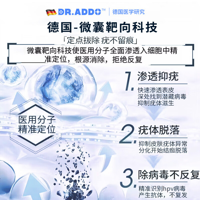 DR.ADDO去除疣祛疣体脱落药膏尖锐湿疣扁平疣丝状疣脖子肉粒颈部专用的药 1盒体验装【医用祛 疣体肉粒疙瘩】 去除疣体药膏疣体脱落膏扁平疣丝状疣专用的药京棟自蓥