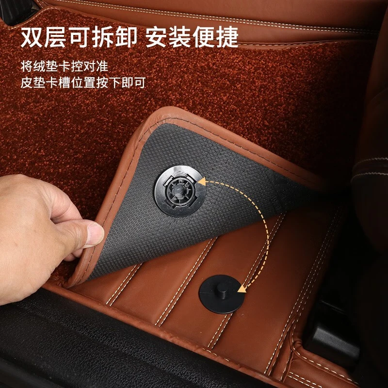 福雁（FUYAN）方程豹5方程豹8专用全包围汽车脚垫 【双层车标款】咖色+咖色奥尼绒