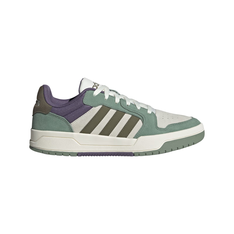 adidas ENTRAP休闲低帮运动板鞋少年感复古篮球鞋男女阿迪达斯   汉玉白/岩层橄榄绿/银灰绿   42