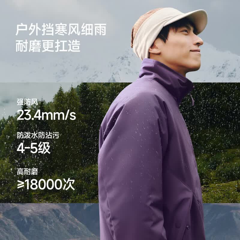 蕉下（beneunder）男士气绒服立领保暖似羽绒上衣飞行员夹克外套秋冬季休闲棉服 绣球紫 L