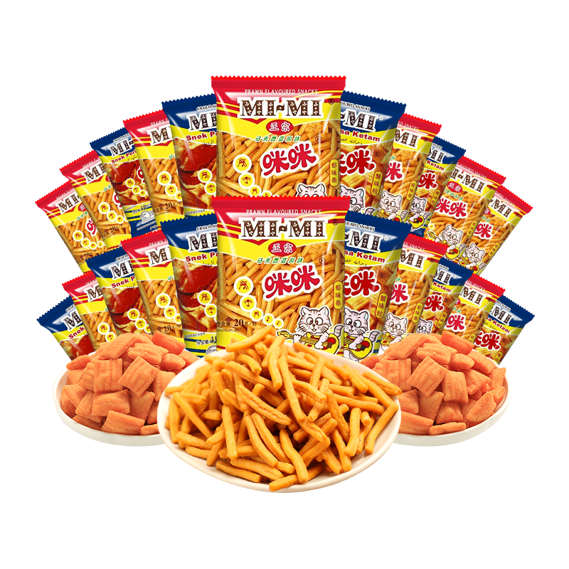 咪咪 正宗马来西亚风味 虾条蟹味粒混合40包（20g*40包）休闲零食礼包