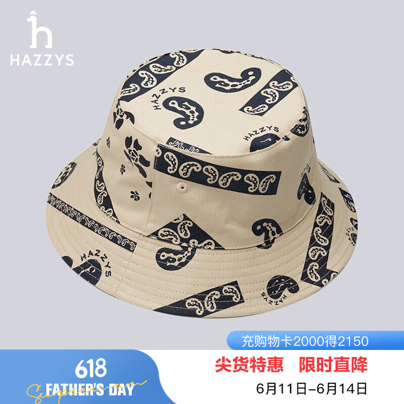 哈吉斯（HAZZYS）女裝 春秋款女士腰果花印花休閑漁夫帽AAAS1CBA007 淺米色LI 00
