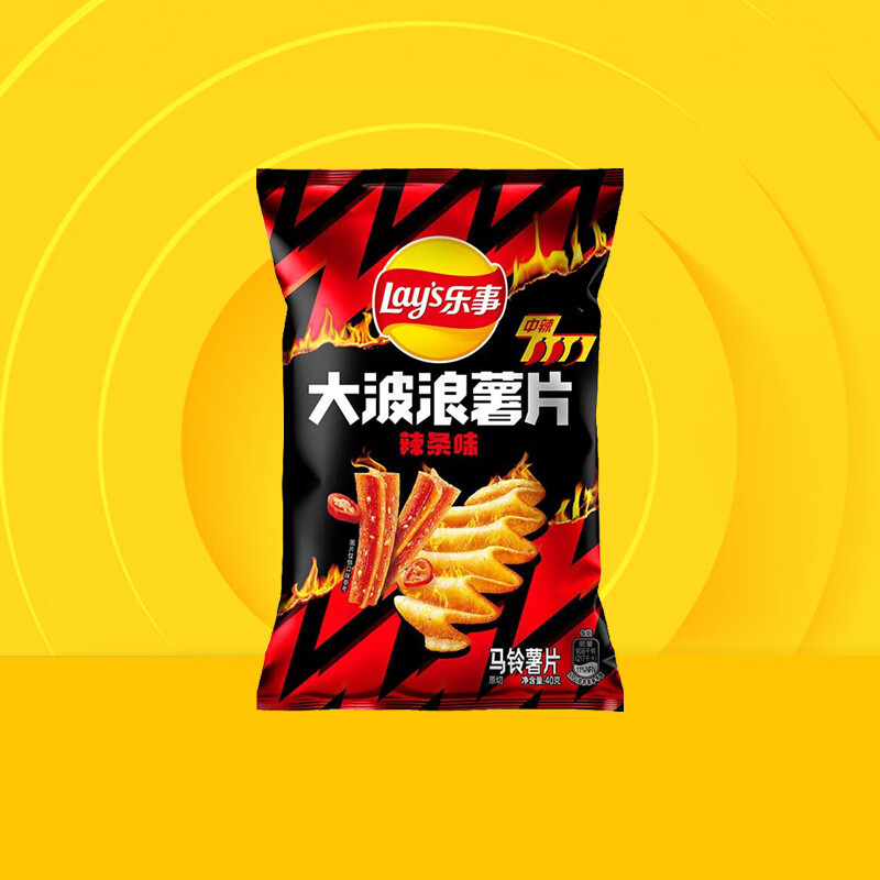 乐事（Lay's） 经典/大波浪/奇多系薯片 玉米棒40g/50g 单袋装办公室休闲零食 大波浪辣条味40克