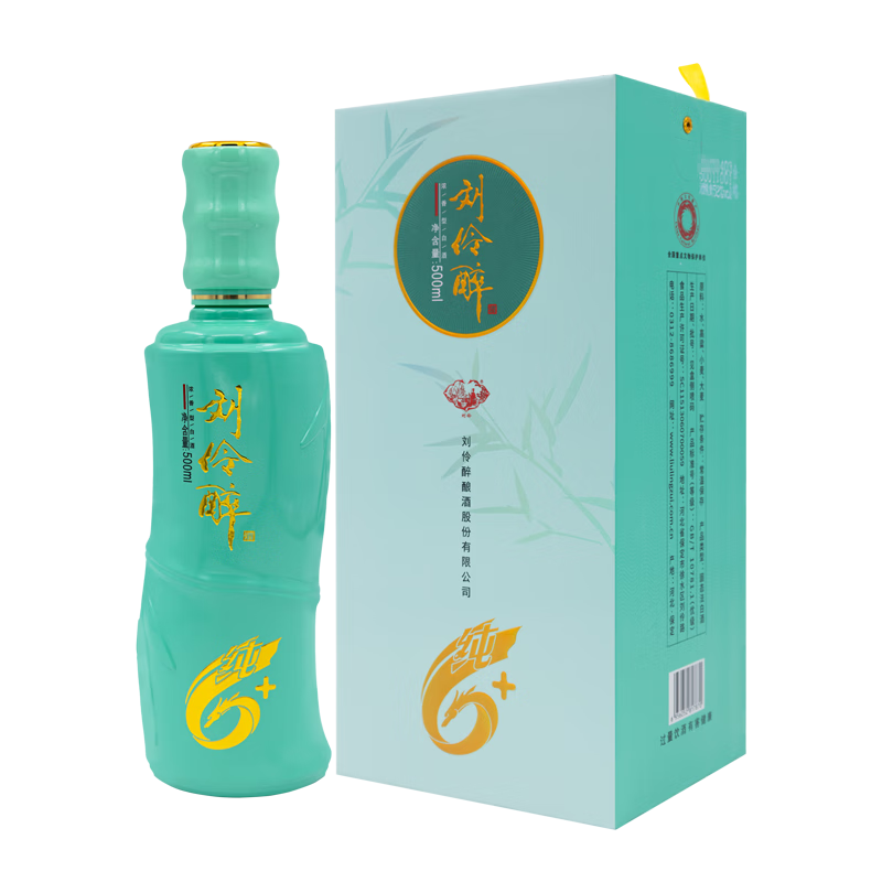 劉伶醉純六 濃香型白酒 52度 500ml 單瓶裝 固態發酵糧食酒